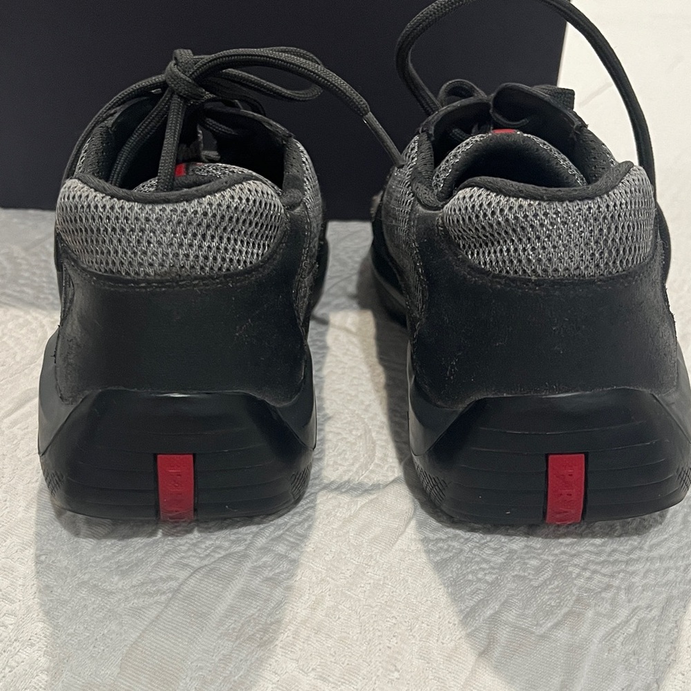 Prada Men's Black and Gray Sneakers - Picture 6 of 9